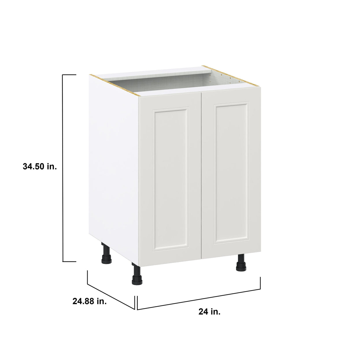 Hugo&Borg Belcourt 24-in W x 34.5-in H x 24-in D Gray Painted Sink Base Fully Assembled Cabinet (Recessed Panel Shaker Style)