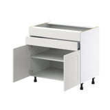 Hugo&Borg Belcourt 36-in W x 34.5-in H x 24-in D Gray Painted 1-Drawer Base Fully Assembled Cabinet (Recessed Panel Shaker Style)