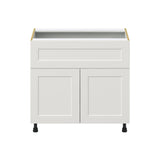 Hugo&Borg Belcourt 36-in W x 34.5-in H x 24-in D Gray Painted 1-Drawer Base Fully Assembled Cabinet (Recessed Panel Shaker Style)