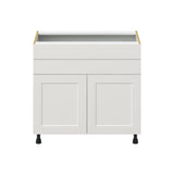 Hugo&Borg Belcourt 36-in W x 34.5-in H x 24-in D Gray Painted 1-Drawer Base Fully Assembled Cabinet (Recessed Panel Shaker Style)