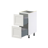 Hugo&Borg Belcourt 15-in W x 34.5-in H x 24-in D Gray Painted 2-Drawer Base Fully Assembled Cabinet (Recessed Panel Style)