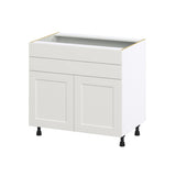 Hugo&Borg Belcourt 36-in W x 34.5-in H x 24-in D Gray Painted 1-Drawer Base Fully Assembled Cabinet (Recessed Panel Shaker Style)