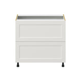 Hugo&Borg Belcourt 36-in W x 34.5-in H x 24-in D Gray Painted 3-Drawer Base Fully Assembled Cabinet (Recessed Panel Style)