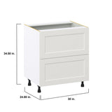 Hugo&Borg Belcourt 30-in W x 34.5-in H x 24-in D Gray Painted 2-Drawer Base Fully Assembled Cabinet (Recessed Panel Style)