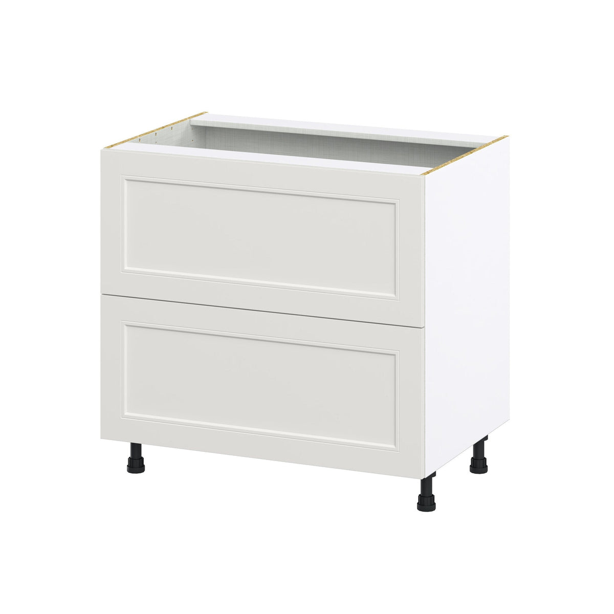 Hugo&Borg Belcourt 36-in W x 34.5-in H x 24-in D Gray Painted 3-Drawer Base Fully Assembled Cabinet (Recessed Panel Style)
