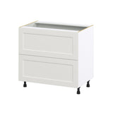 Hugo&Borg Belcourt 36-in W x 34.5-in H x 24-in D Gray Painted 3-Drawer Base Fully Assembled Cabinet (Recessed Panel Style)