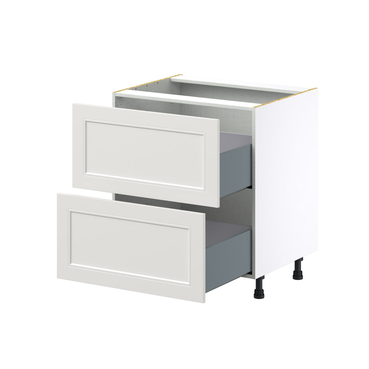 Hugo&Borg Belcourt 30-in W x 34.5-in H x 24-in D Gray Painted 2-Drawer Base Fully Assembled Cabinet (Recessed Panel Style)