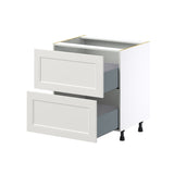 Hugo&Borg Belcourt 30-in W x 34.5-in H x 24-in D Gray Painted 2-Drawer Base Fully Assembled Cabinet (Recessed Panel Style)