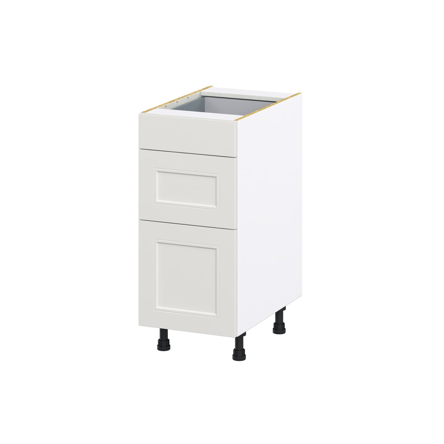 Hugo&Borg Belcourt 15-in W x 34.5-in H x 24-in D Gray Painted 3-Drawer Base Fully Assembled Cabinet (Recessed Panel Style)
