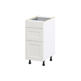 Hugo&Borg Belcourt 15-in W x 34.5-in H x 24-in D Gray Painted 3-Drawer Base Fully Assembled Cabinet (Recessed Panel Style)