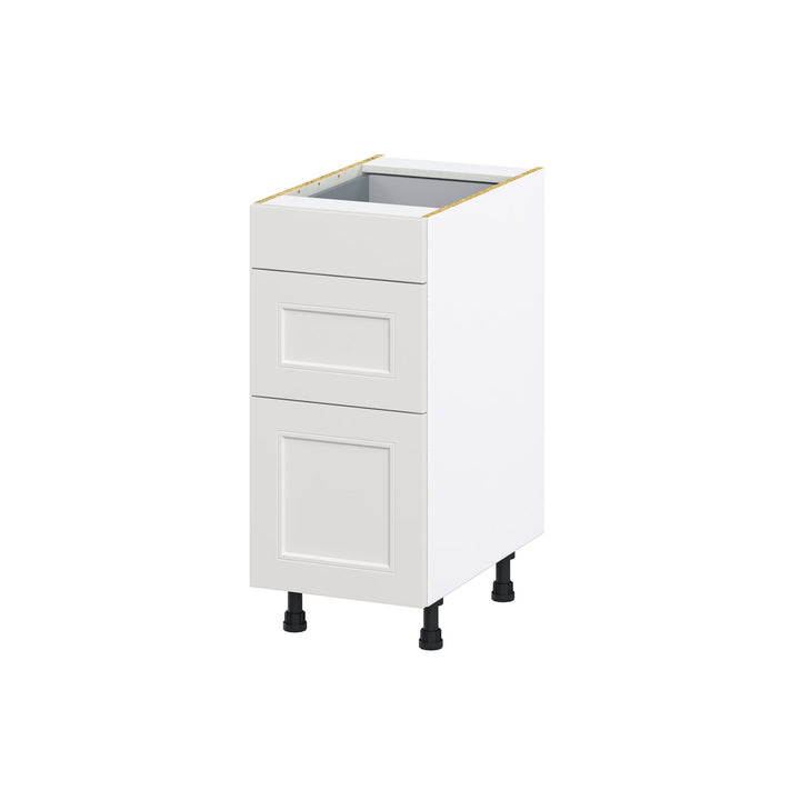 Hugo&Borg Belcourt 15-in W x 34.5-in H x 24-in D Gray Painted 3-Drawer Base Fully Assembled Cabinet (Recessed Panel Style)