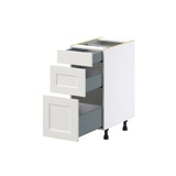 Hugo&Borg Belcourt 15-in W x 34.5-in H x 24-in D Gray Painted 3-Drawer Base Fully Assembled Cabinet (Recessed Panel Style)