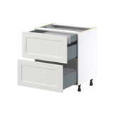 Hugo&Borg Belcourt 30-in W x 34.5-in H x 24-in D Gray Painted 3-Drawer Base Fully Assembled Cabinet (Recessed Panel Style)