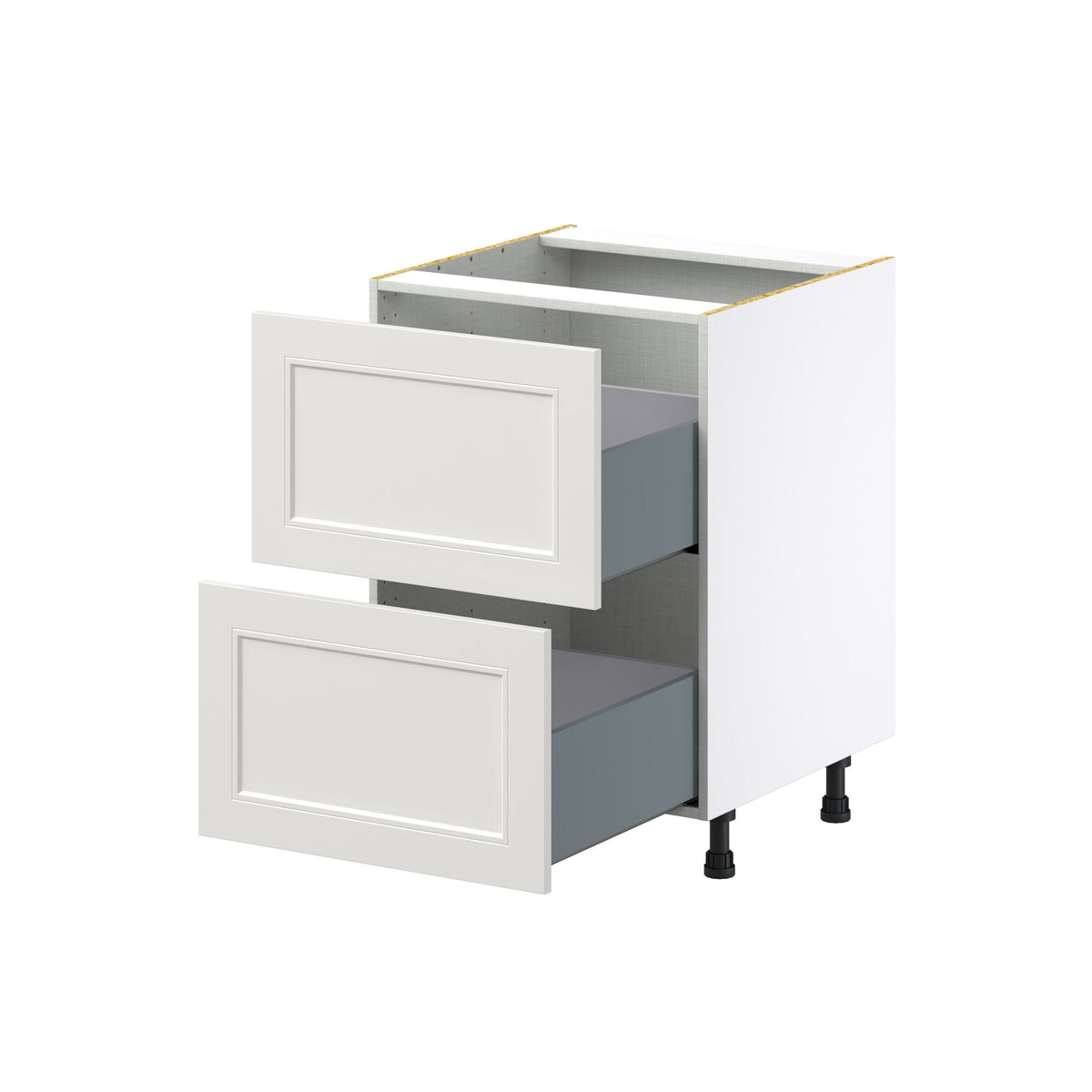 Hugo&Borg Belcourt 24-in W x 34.5-in H x 24-in D Gray Painted 2-Drawer Base Fully Assembled Cabinet (Recessed Panel Style)