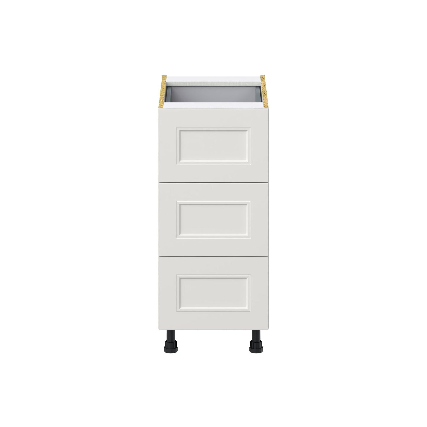 Hugo&Borg Belcourt 15-in W x 34.5-in H x 24-in D Gray Painted 4-Drawer Base Fully Assembled Cabinet (Recessed Panel Style)