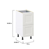 Hugo&Borg Belcourt 15-in W x 34.5-in H x 24-in D Gray Painted 3-Drawer Base Fully Assembled Cabinet (Recessed Panel Style)