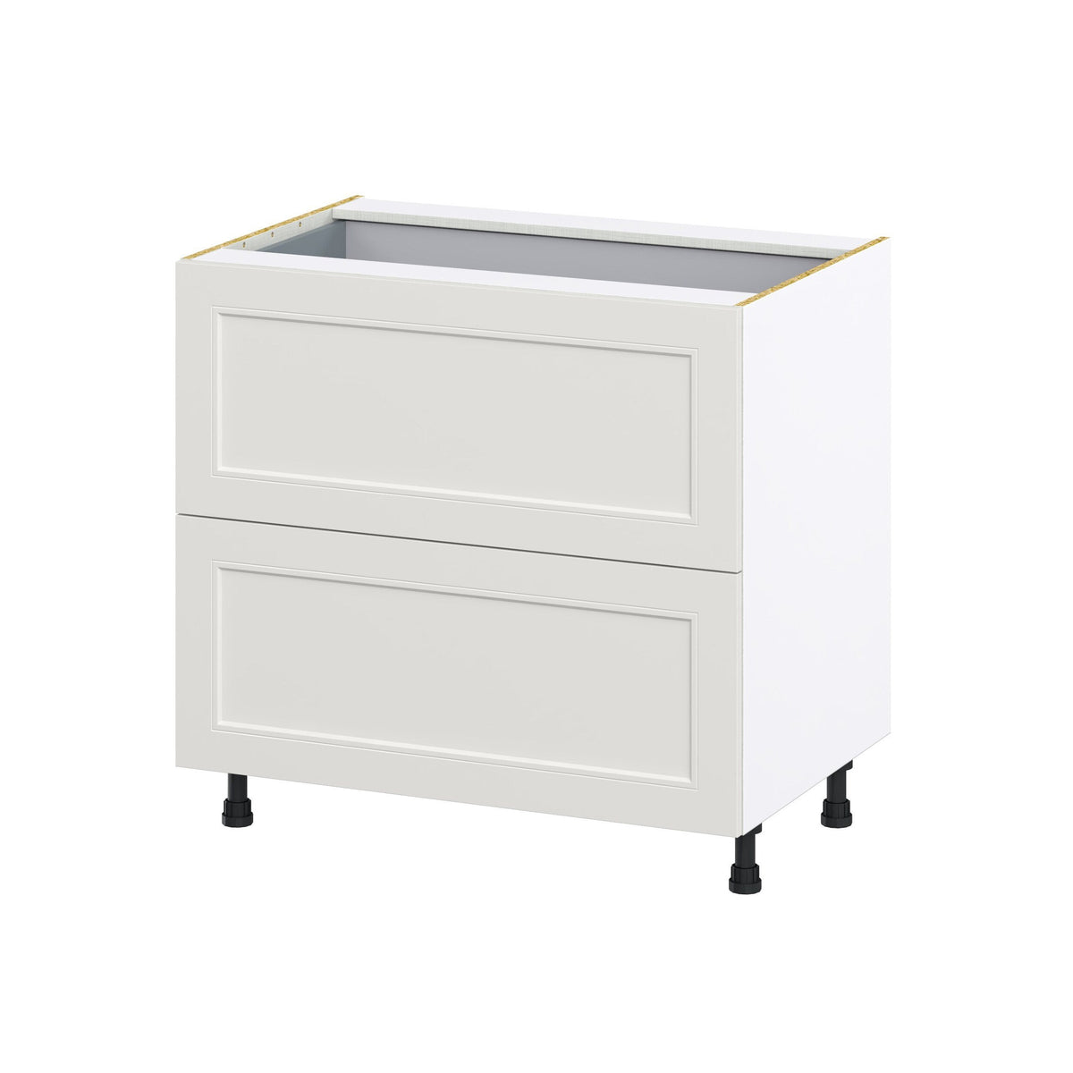Hugo&Borg Belcourt 36-in W x 34.5-in H x 24-in D Gray Painted 3-Drawer Base Fully Assembled Cabinet (Recessed Panel Style)