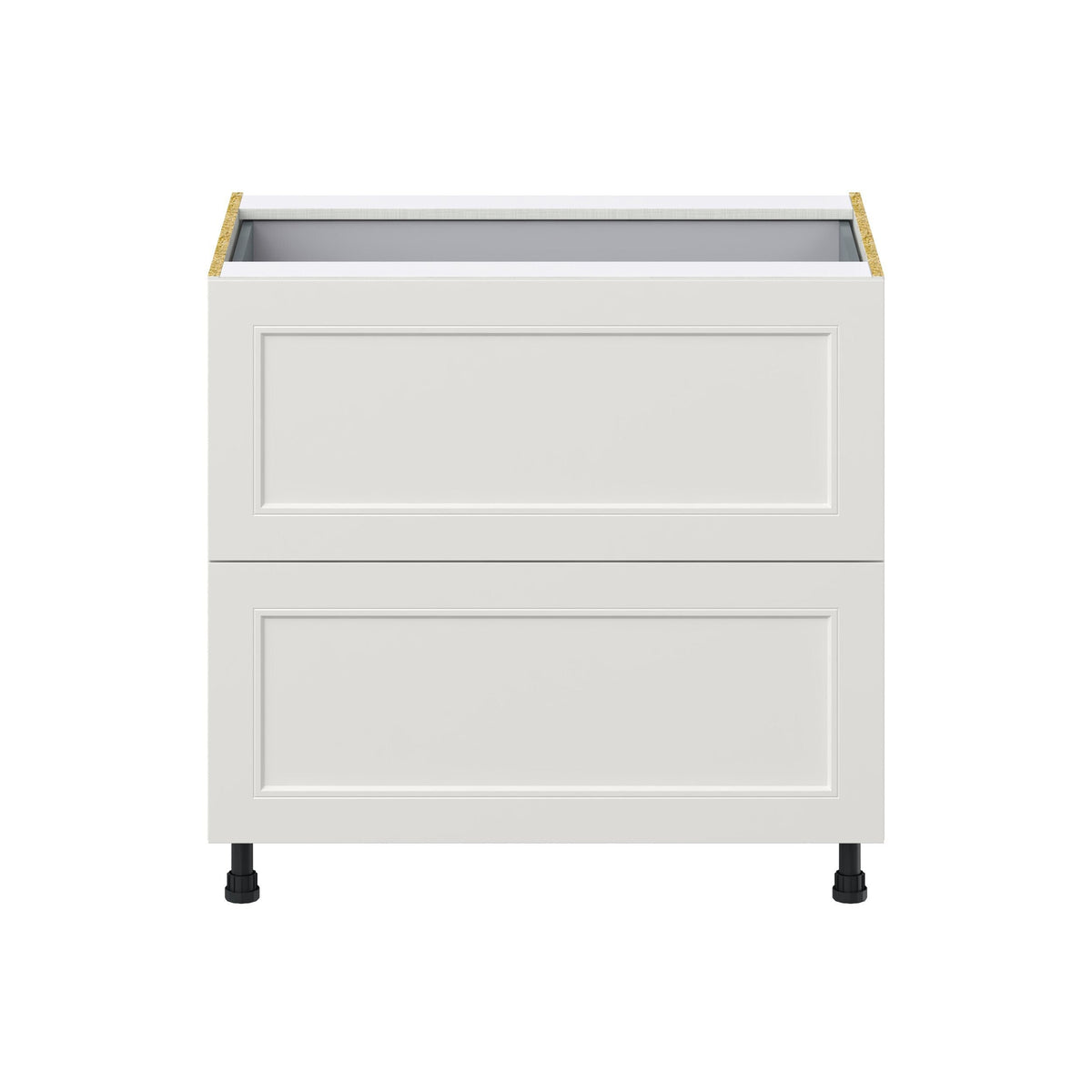 Hugo&Borg Belcourt 36-in W x 34.5-in H x 24-in D Gray Painted 3-Drawer Base Fully Assembled Cabinet (Recessed Panel Style)