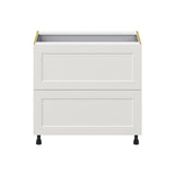 Hugo&Borg Belcourt 36-in W x 34.5-in H x 24-in D Gray Painted 3-Drawer Base Fully Assembled Cabinet (Recessed Panel Style)
