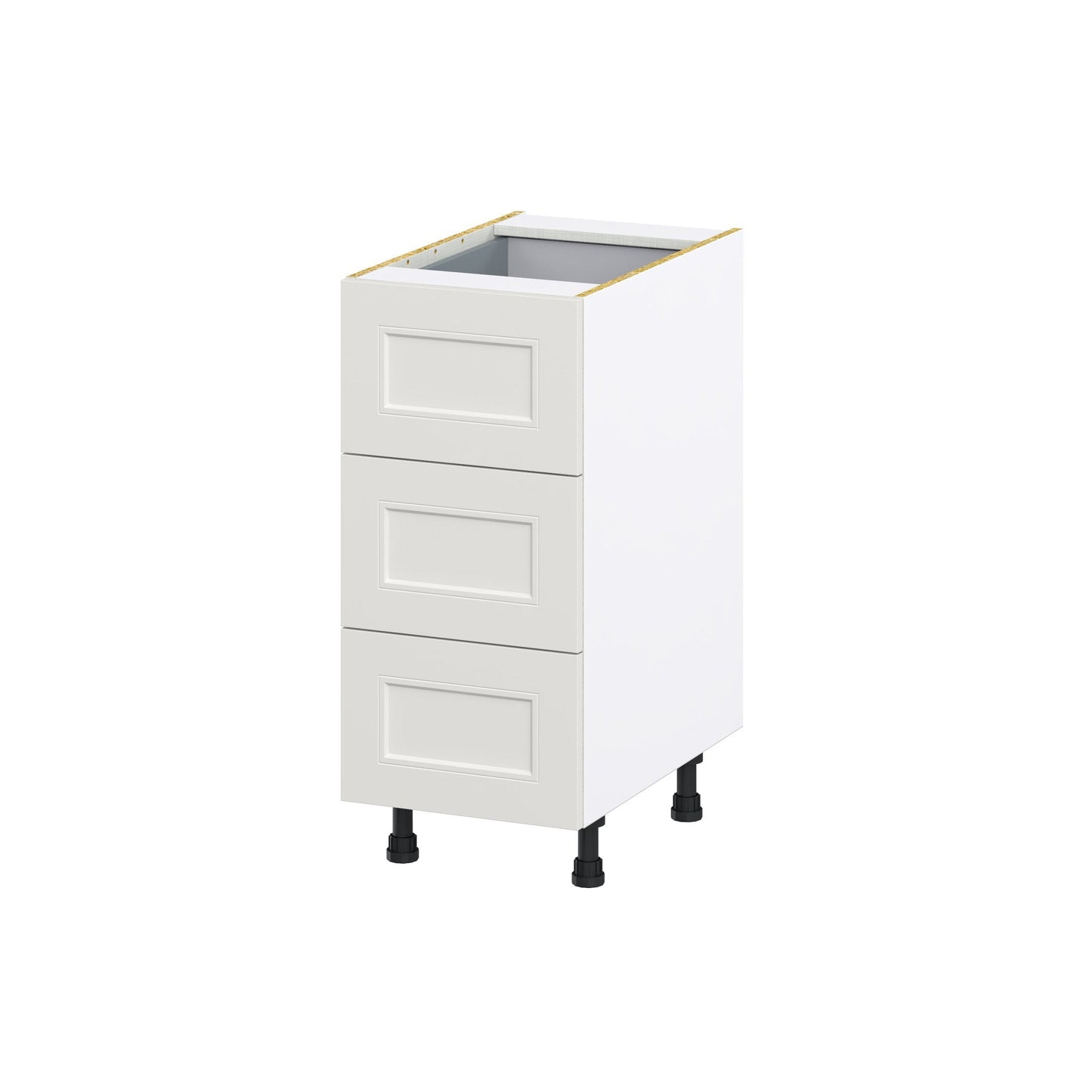 Hugo&Borg Belcourt 15-in W x 34.5-in H x 24-in D Gray Painted 4-Drawer Base Fully Assembled Cabinet (Recessed Panel Style)