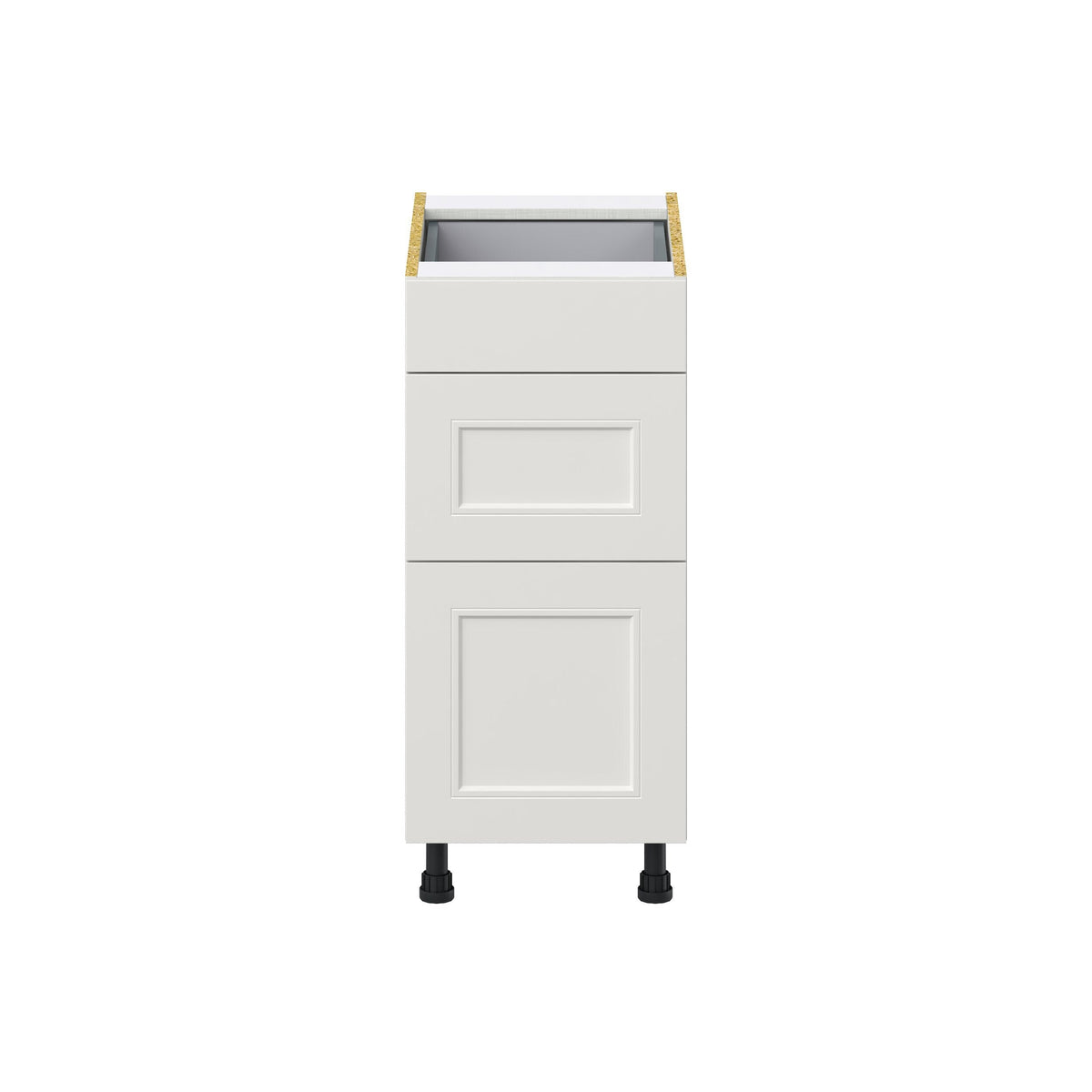 Hugo&Borg Belcourt 15-in W x 34.5-in H x 24-in D Gray Painted 3-Drawer Base Fully Assembled Cabinet (Recessed Panel Style)