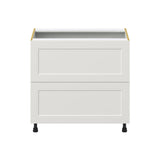 Hugo&Borg Belcourt 36-in W x 34.5-in H x 24-in D Gray Painted 2-Drawer Base Fully Assembled Cabinet (Recessed Panel Style)