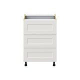 Hugo&Borg Belcourt 24-in W x 34.5-in H x 24-in D Gray Painted 4-Drawer Base Fully Assembled Cabinet (Recessed Panel Style)