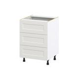 Hugo&Borg Belcourt 24-in W x 34.5-in H x 24-in D Gray Painted 3-Drawer Base Fully Assembled Cabinet (Recessed Panel Style)