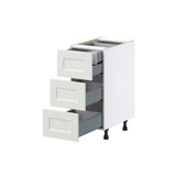 Hugo&Borg Belcourt 15-in W x 34.5-in H x 24-in D Gray Painted 4-Drawer Base Fully Assembled Cabinet (Recessed Panel Style)
