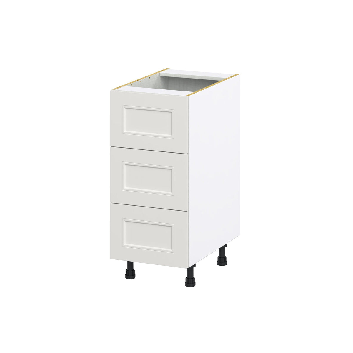 Hugo&Borg Belcourt 15-in W x 34.5-in H x 24-in D Gray Painted 3-Drawer Base Fully Assembled Cabinet (Recessed Panel Style)