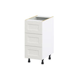 Hugo&Borg Belcourt 15-in W x 34.5-in H x 24-in D Gray Painted 3-Drawer Base Fully Assembled Cabinet (Recessed Panel Style)