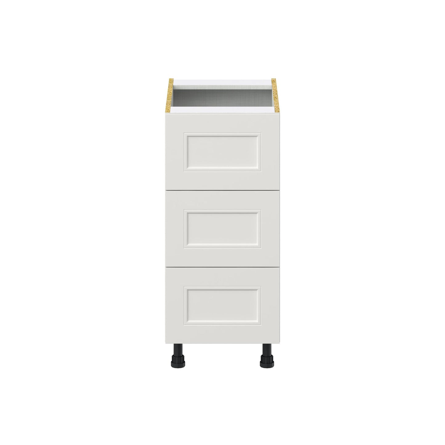 Hugo&Borg Belcourt 15-in W x 34.5-in H x 24-in D Gray Painted 3-Drawer Base Fully Assembled Cabinet (Recessed Panel Style)