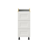 Hugo&Borg Belcourt 15-in W x 34.5-in H x 24-in D Gray Painted 3-Drawer Base Fully Assembled Cabinet (Recessed Panel Style)