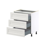 Hugo&Borg Belcourt 30-in W x 34.5-in H x 24-in D Gray Painted 3-Drawer Base Fully Assembled Cabinet (Recessed Panel Style)