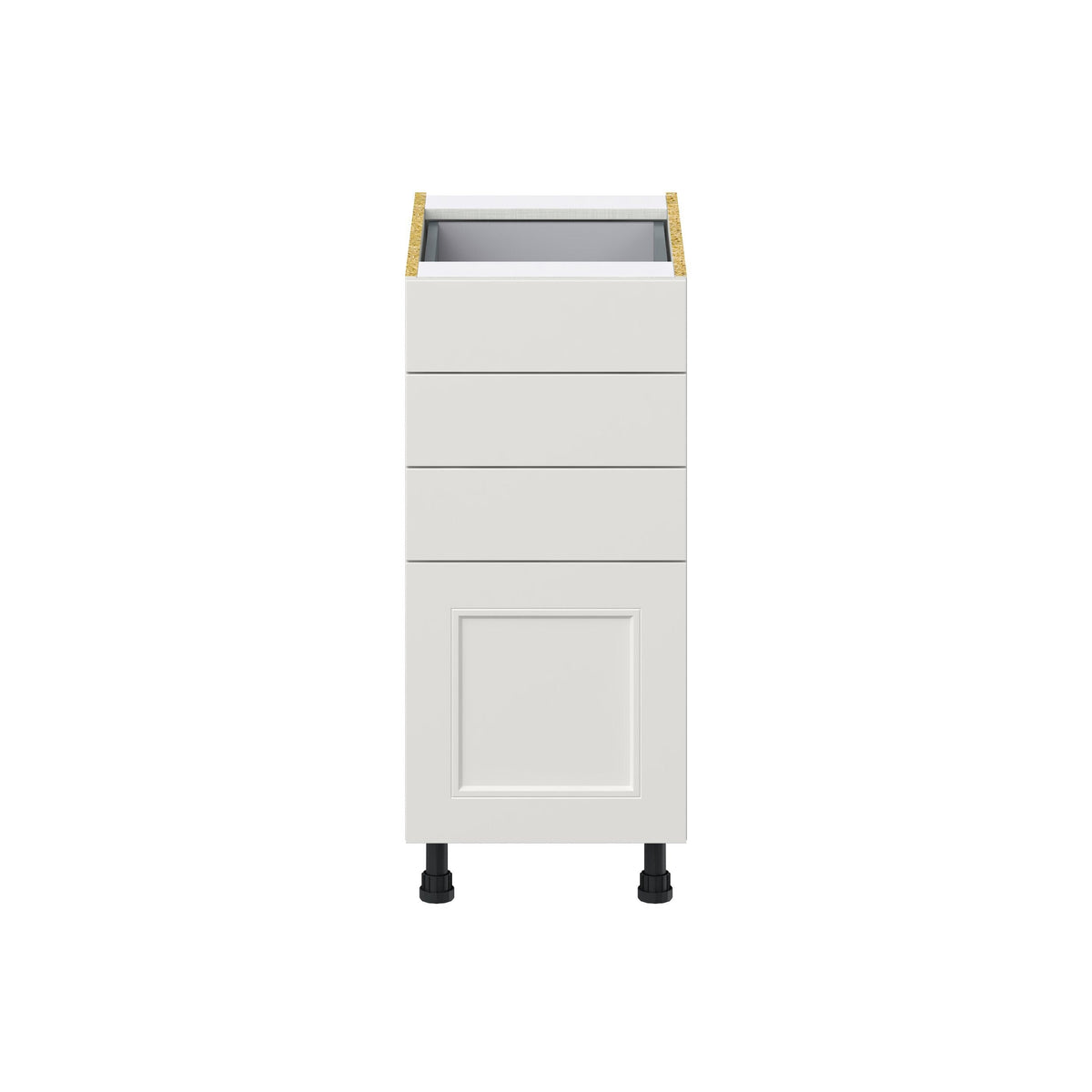 Hugo&Borg Belcourt 15-in W x 34.5-in H x 24-in D Gray Painted 4-Drawer Base Fully Assembled Cabinet (Recessed Panel Style)