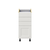 Hugo&Borg Belcourt 15-in W x 34.5-in H x 24-in D Gray Painted 4-Drawer Base Fully Assembled Cabinet (Recessed Panel Style)