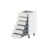 Hugo&Borg Belcourt 15-in W x 34.5-in H x 24-in D Gray Painted 6-Drawer Base Fully Assembled Cabinet (Recessed Panel Style)