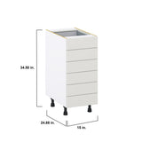 Hugo&Borg Belcourt 15-in W x 34.5-in H x 24-in D Gray Painted 6-Drawer Base Fully Assembled Cabinet (Recessed Panel Style)