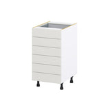 Hugo&Borg Belcourt 18-in W x 34.5-in H x 24-in D Gray Painted 6-Drawer Base Fully Assembled Cabinet (Recessed Panel Style)