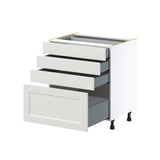 Hugo&Borg Belcourt 30-in W x 34.5-in H x 24-in D Gray Painted 4-Drawer Base Fully Assembled Cabinet (Recessed Panel Style)