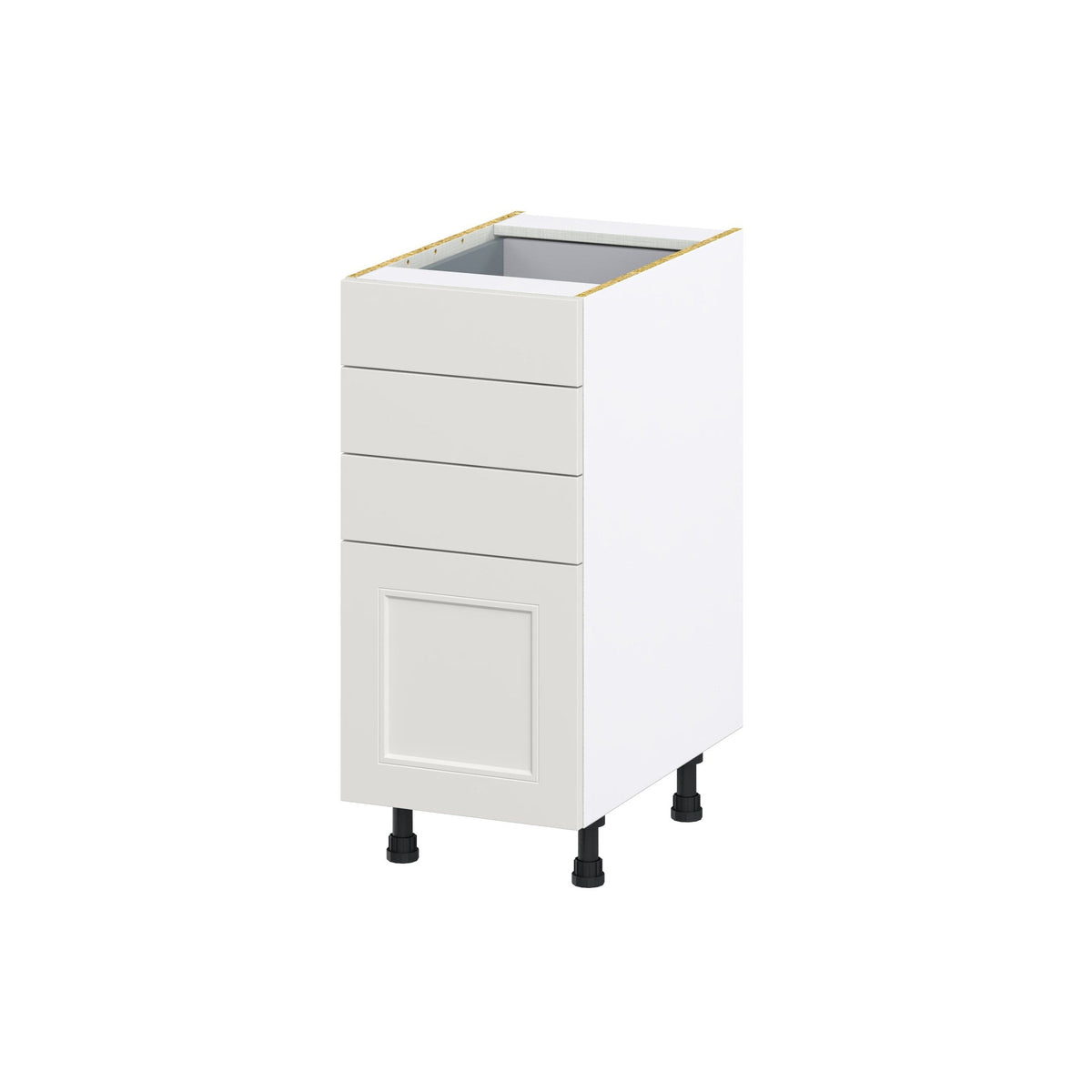 Hugo&Borg Belcourt 15-in W x 34.5-in H x 24-in D Gray Painted 4-Drawer Base Fully Assembled Cabinet (Recessed Panel Style)