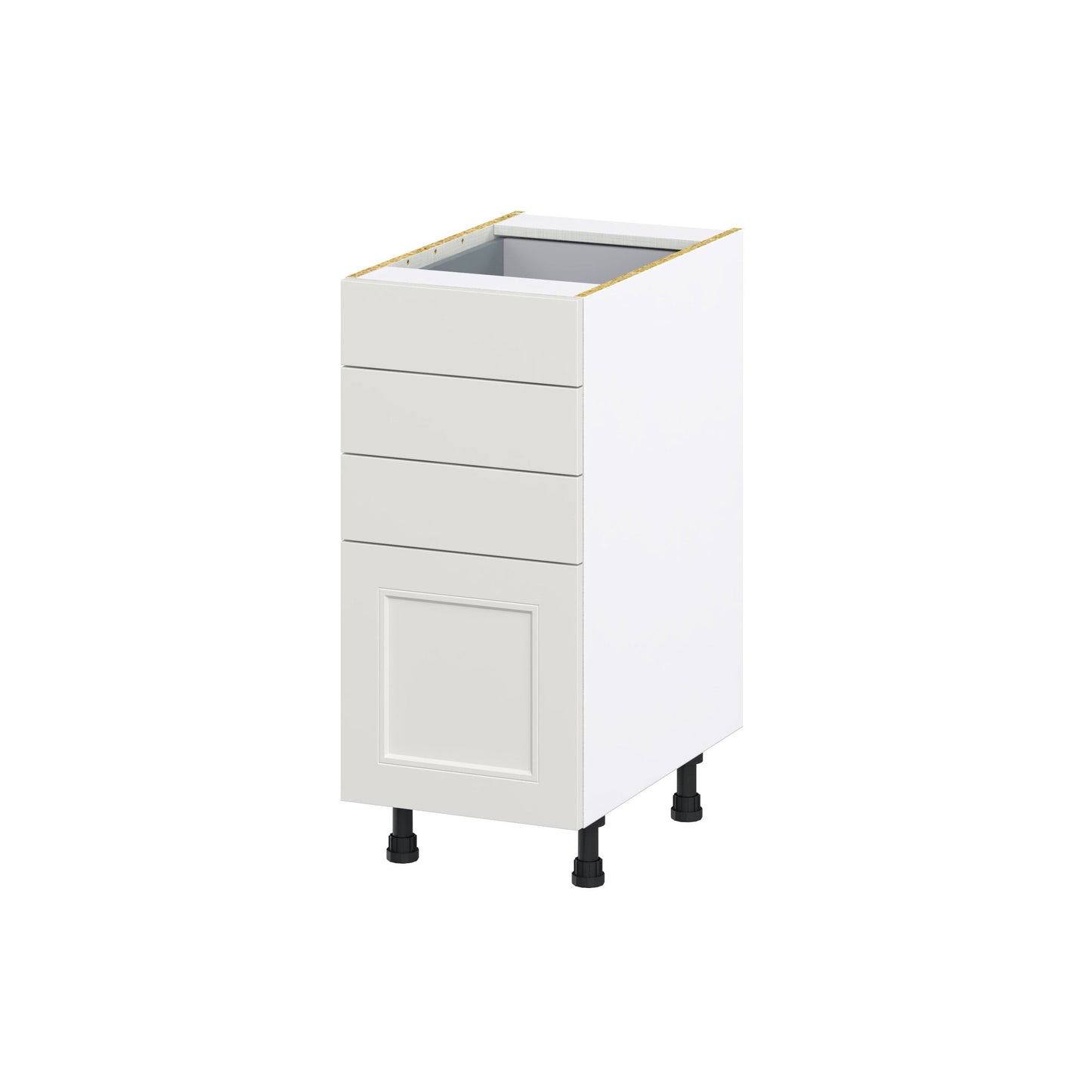 Hugo&Borg Belcourt 15-in W x 34.5-in H x 24-in D Gray Painted 4-Drawer Base Fully Assembled Cabinet (Recessed Panel Style)