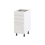 Hugo&Borg Belcourt 15-in W x 34.5-in H x 24-in D Gray Painted 4-Drawer Base Fully Assembled Cabinet (Recessed Panel Style)