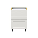Hugo&Borg Belcourt 24-in W x 34.5-in H x 24-in D Gray Painted 4-Drawer Base Fully Assembled Cabinet (Recessed Panel Style)