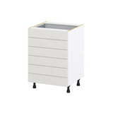 Hugo&Borg Belcourt 24-in W x 34.5-in H x 24-in D Gray Painted 6-Drawer Base Fully Assembled Cabinet (Recessed Panel Style)