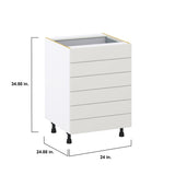 Hugo&Borg Belcourt 24-in W x 34.5-in H x 24-in D Gray Painted 6-Drawer Base Fully Assembled Cabinet (Recessed Panel Style)