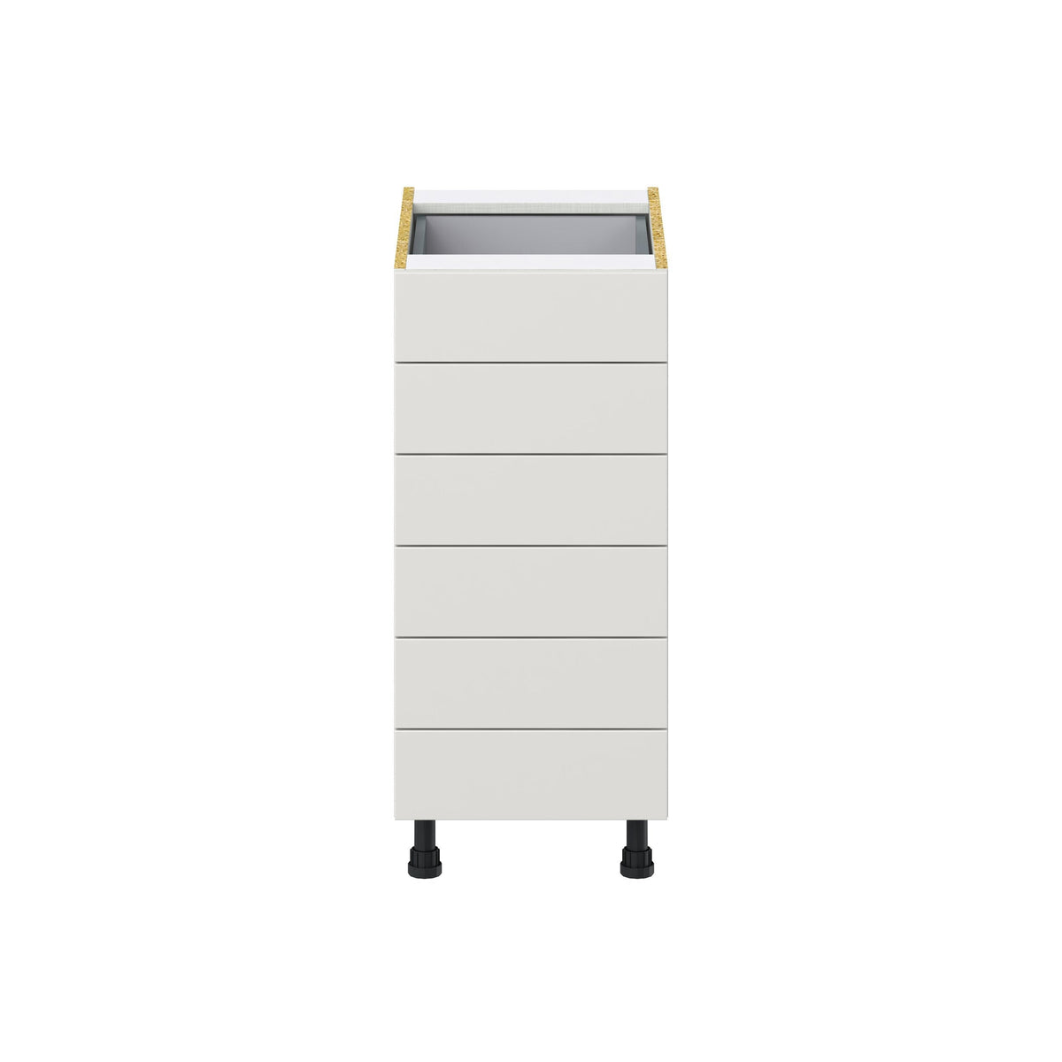 Hugo&Borg Belcourt 15-in W x 34.5-in H x 24-in D Gray Painted 6-Drawer Base Fully Assembled Cabinet (Recessed Panel Style)
