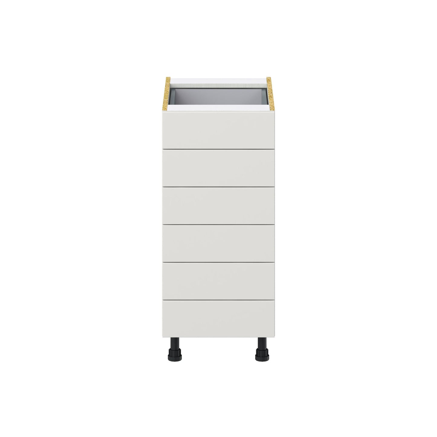 Hugo&Borg Belcourt 15-in W x 34.5-in H x 24-in D Gray Painted 6-Drawer Base Fully Assembled Cabinet (Recessed Panel Style)