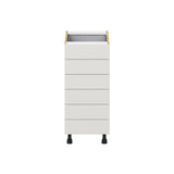 Hugo&Borg Belcourt 15-in W x 34.5-in H x 24-in D Gray Painted 6-Drawer Base Fully Assembled Cabinet (Recessed Panel Style)