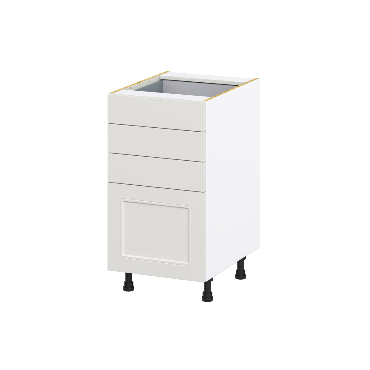 Hugo&Borg Belcourt 18-in W x 34.5-in H x 24-in D Gray Painted 4-Drawer Base Fully Assembled Cabinet (Recessed Panel Style)